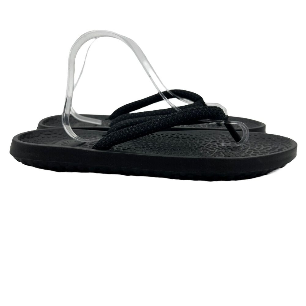 Allbirds Sugar Zeffer Flip Flops Mens 12 Black Thong Carbon Footprint Labeling